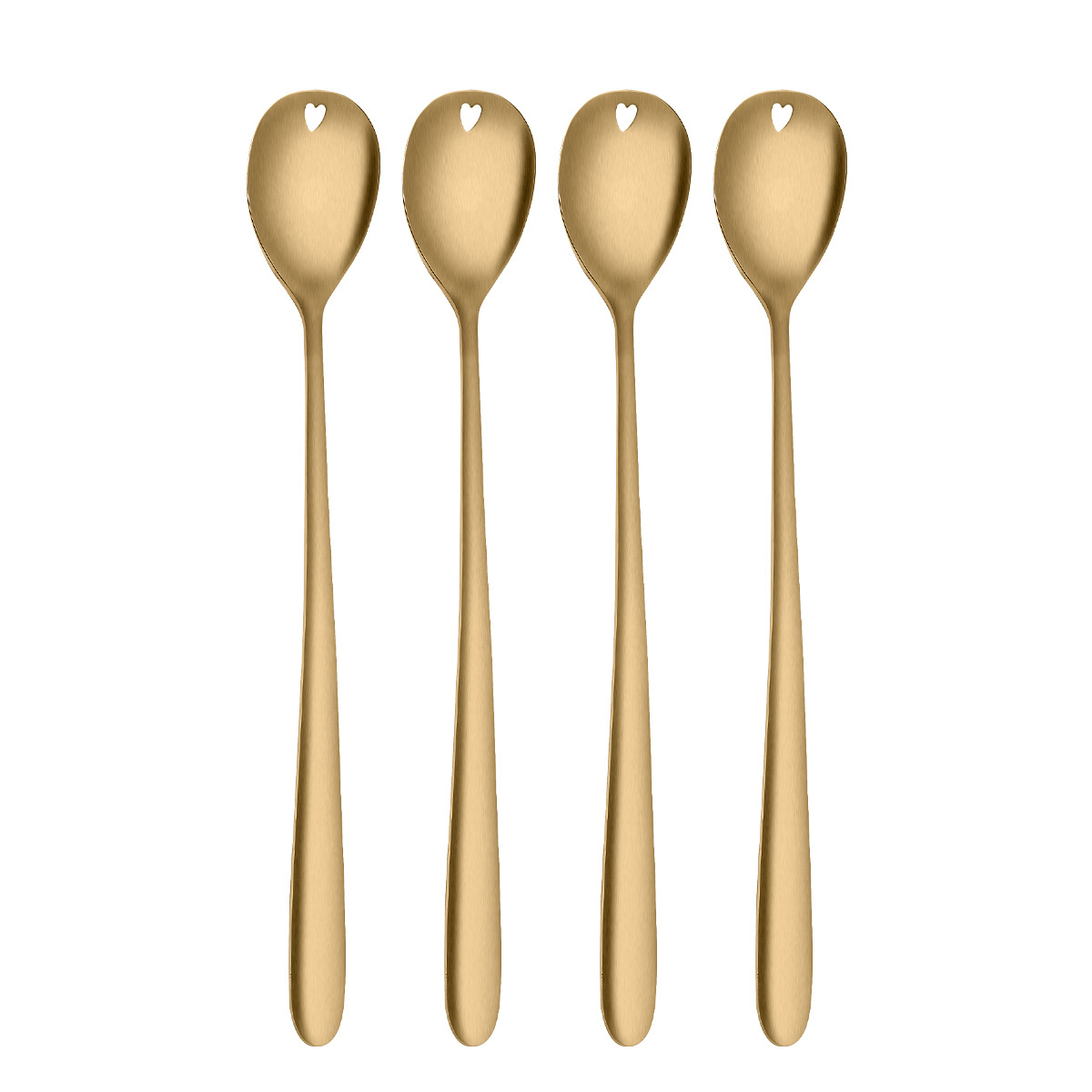 Latte-Löffel mit Herz gold 4-tlg. Set – Love Cutlery