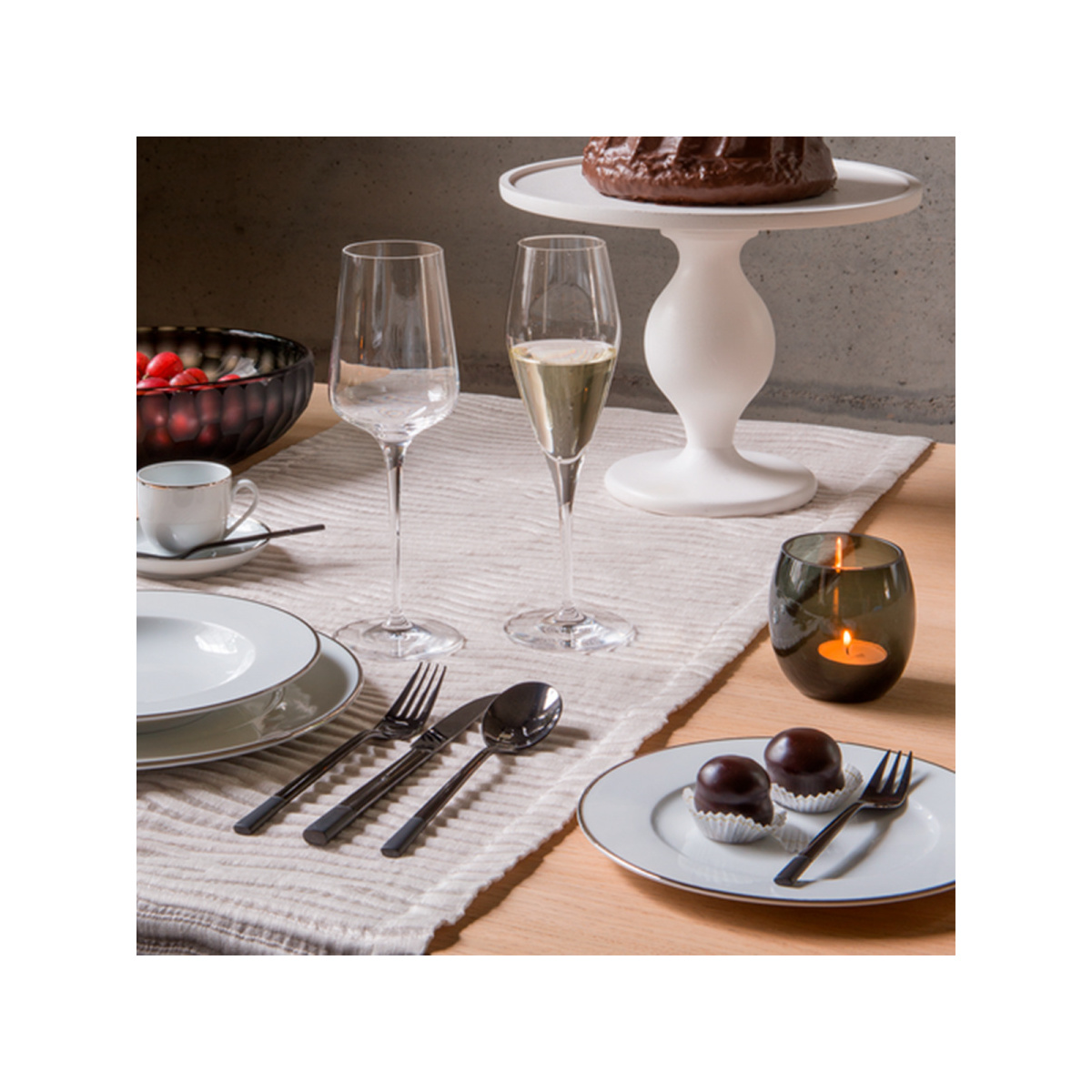 Besteck-Set 24-tlg. - Luxus schwarz
