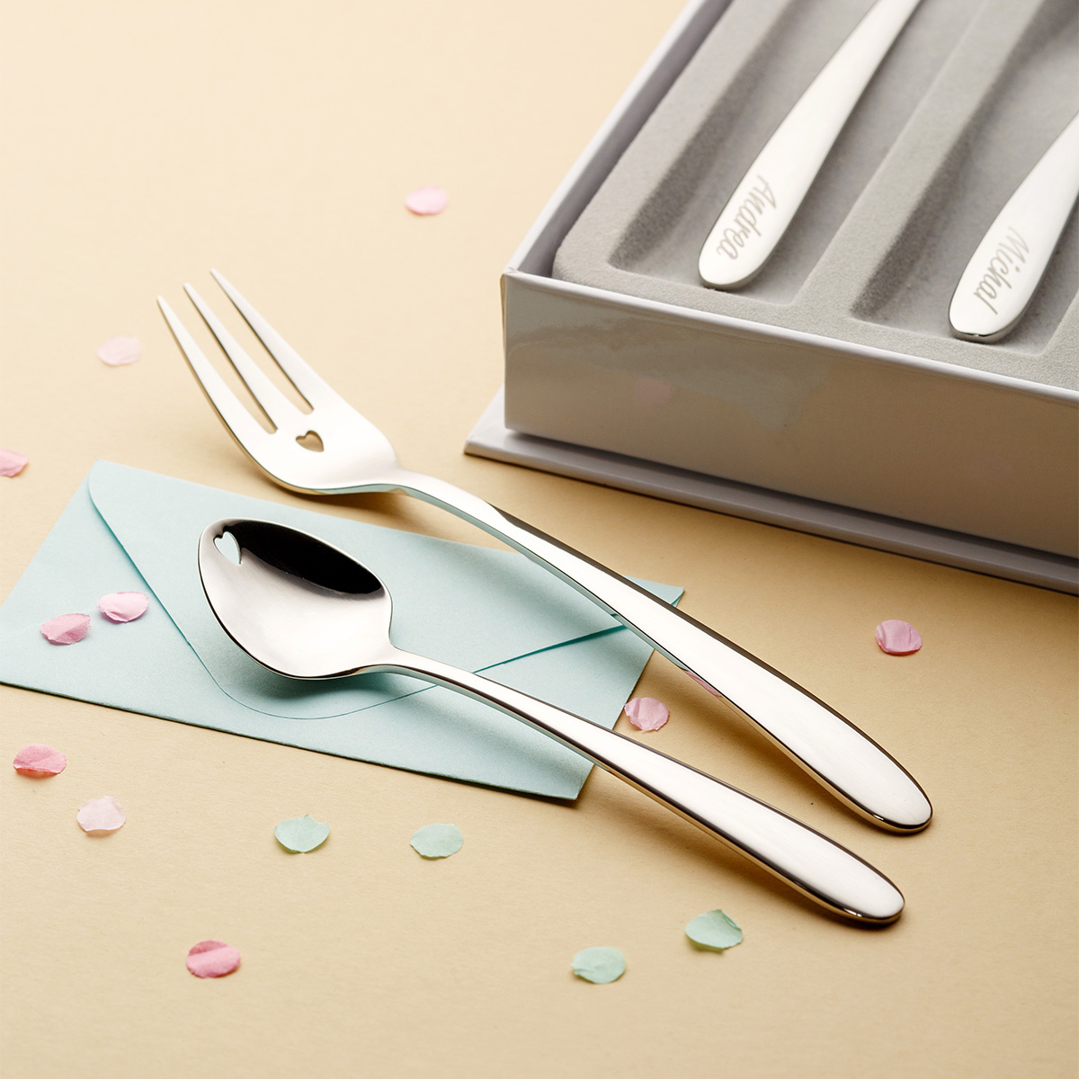 Kuchengabeln mit Herz 6-tlg. | Love Cutlery
