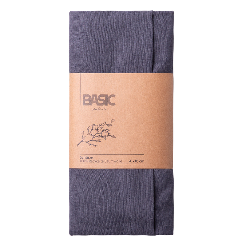 Stahlgraue Baumwollschürze 70 x 85 cm – Basic Ambiente