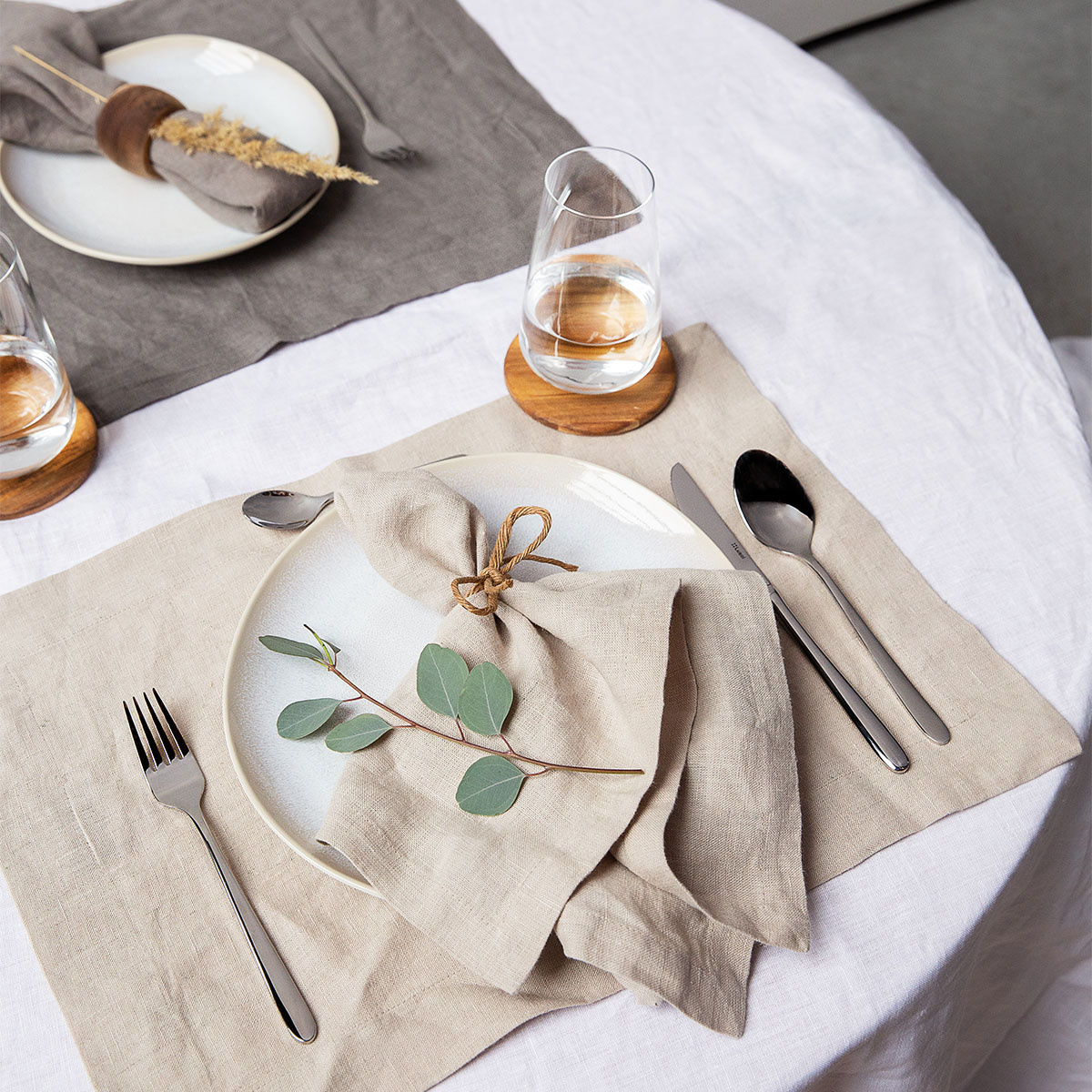 Kreidefarbenes Leinen-Platzset 35 x 50 cm - Gaya Ambiente