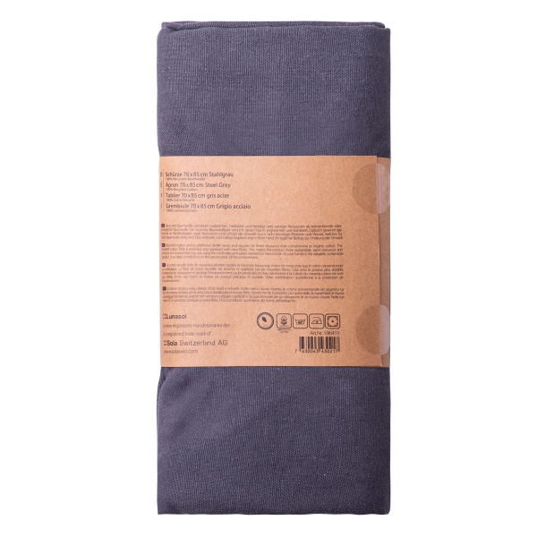 Stahlgraue Baumwollschürze 70 x 85 cm – Basic Ambiente