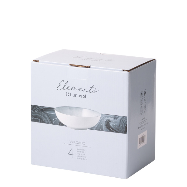 Schale 18 cm 4er-Set - Elements Vulcano