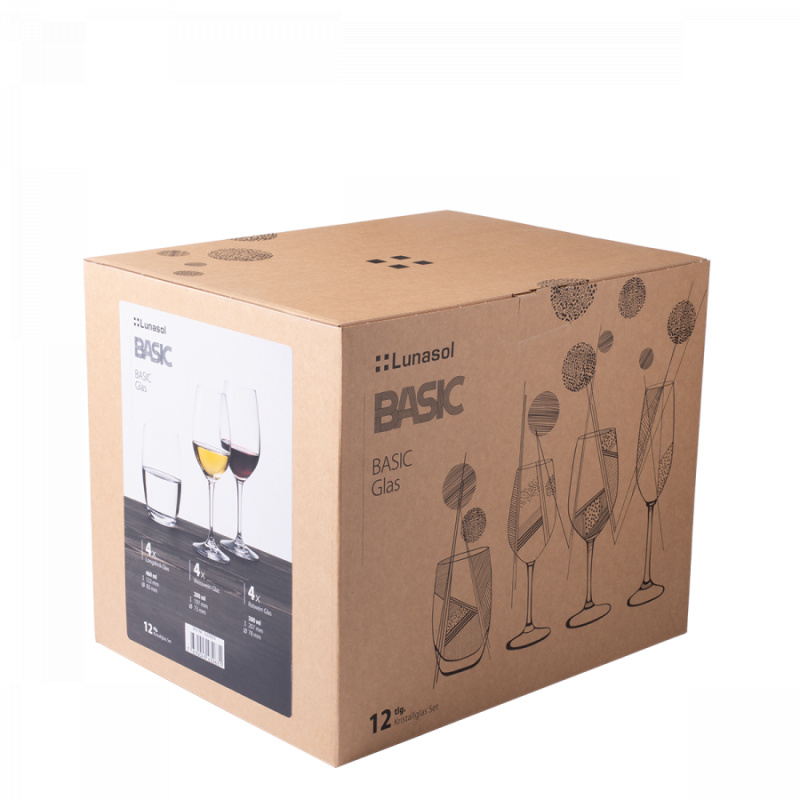 Starter-Set Gläser für den Haushalt 12-tlg. - BASIC Glas Lunasol