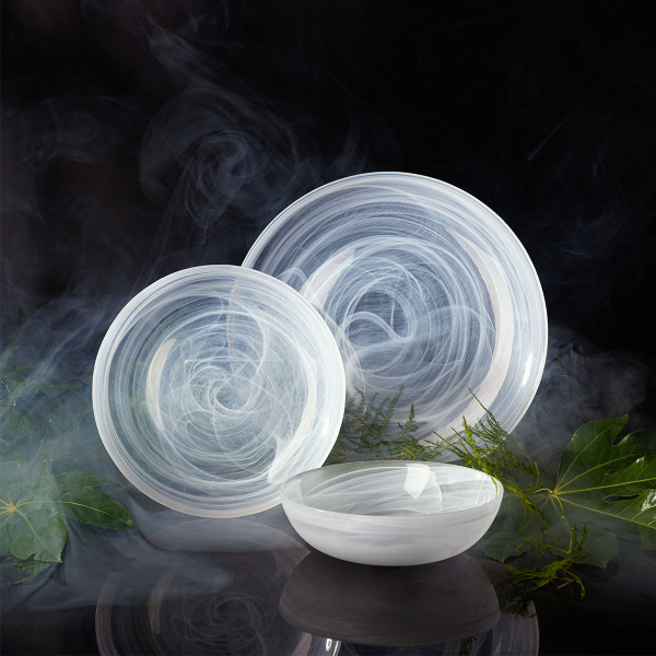 Teller flach weiß 28 cm - Elements Glass