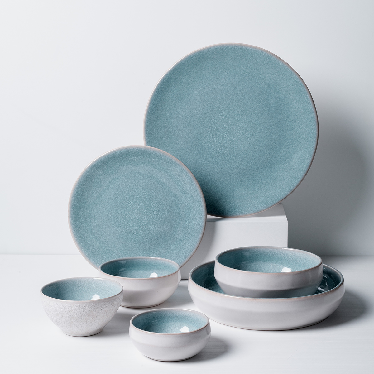 Keramikteller-Set 18-tlg. - Gaya Elements Glacial Ice North