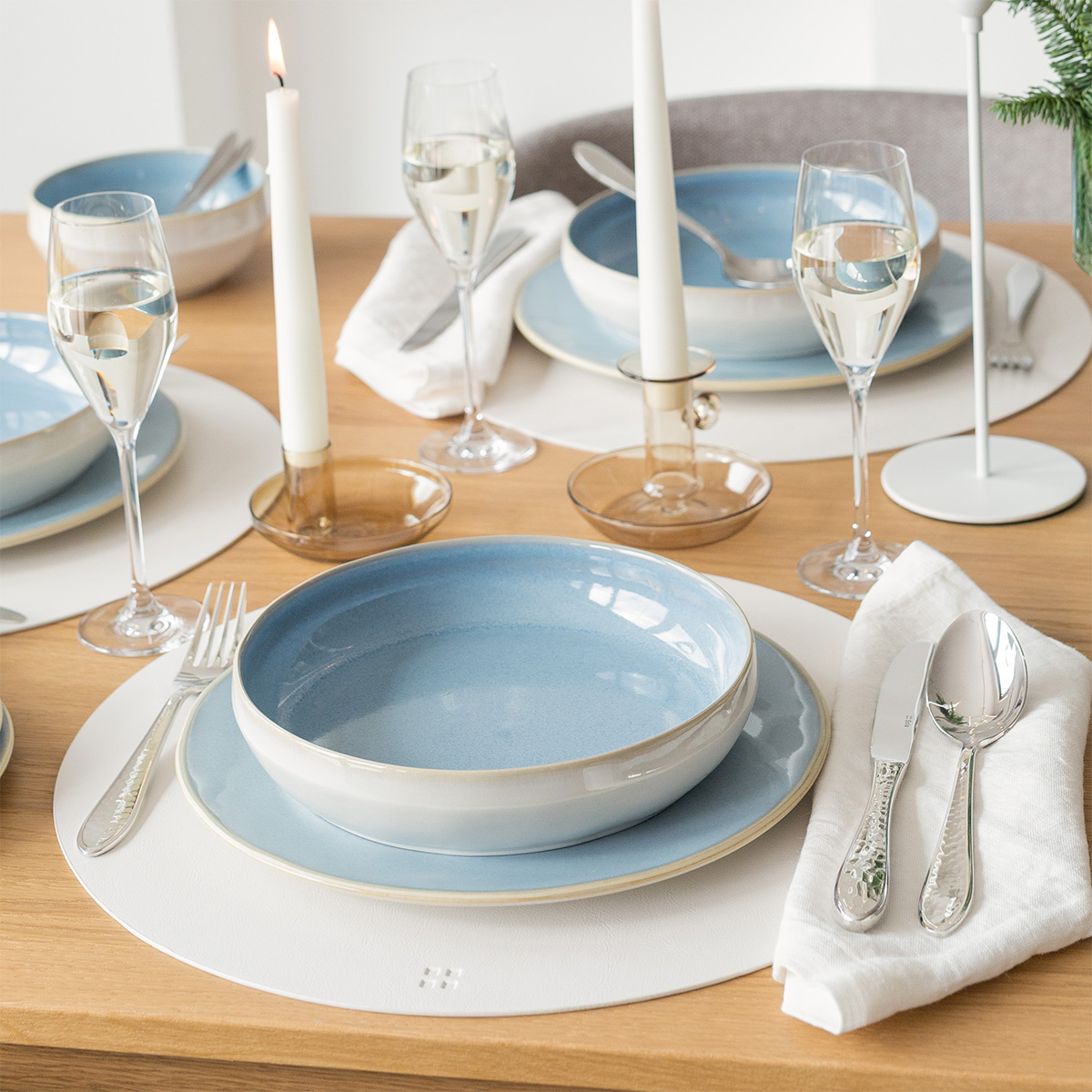 Flacher Teller Coupe 28 cm - Gaya Elements Glacial Ice North