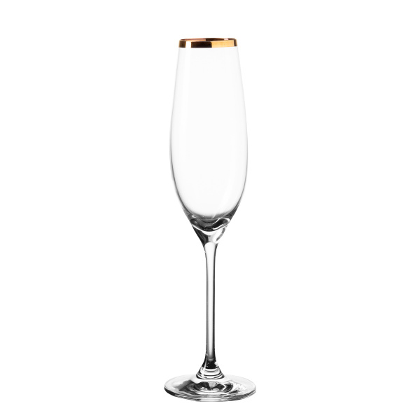 Champagnerglas mit Goldrand 210 ml - Premium Glas Crystal