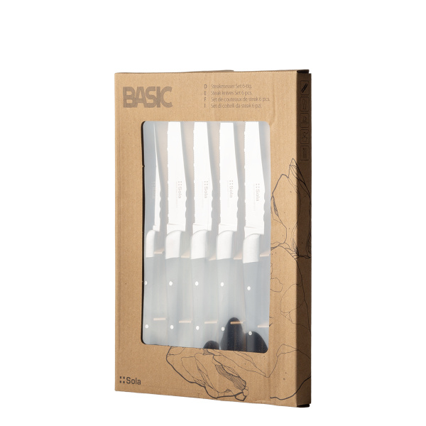 Steakmesserset 6-tlg. schwarz | Basic Country II