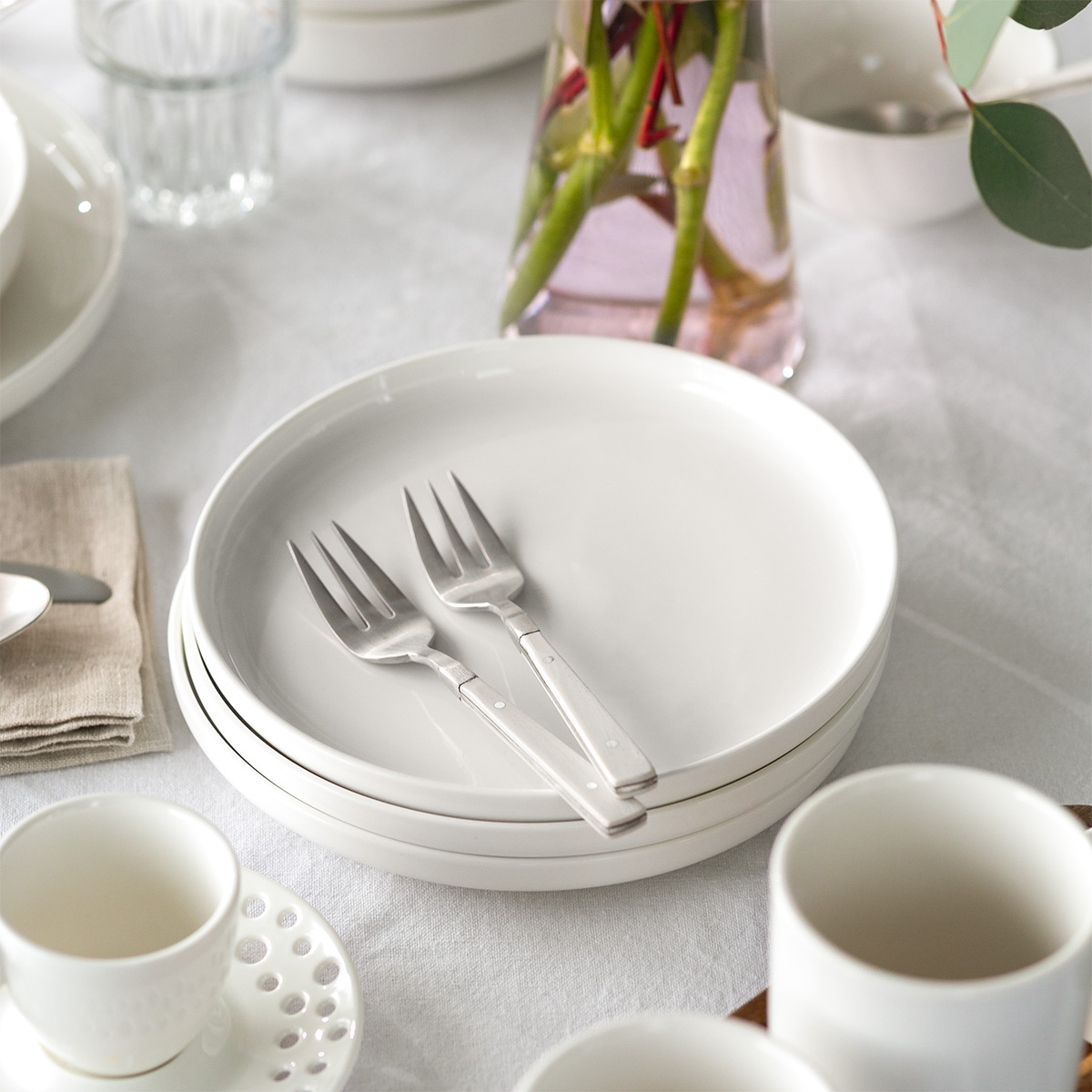 Dessertteller Coupe weiß 20 cm – Flow