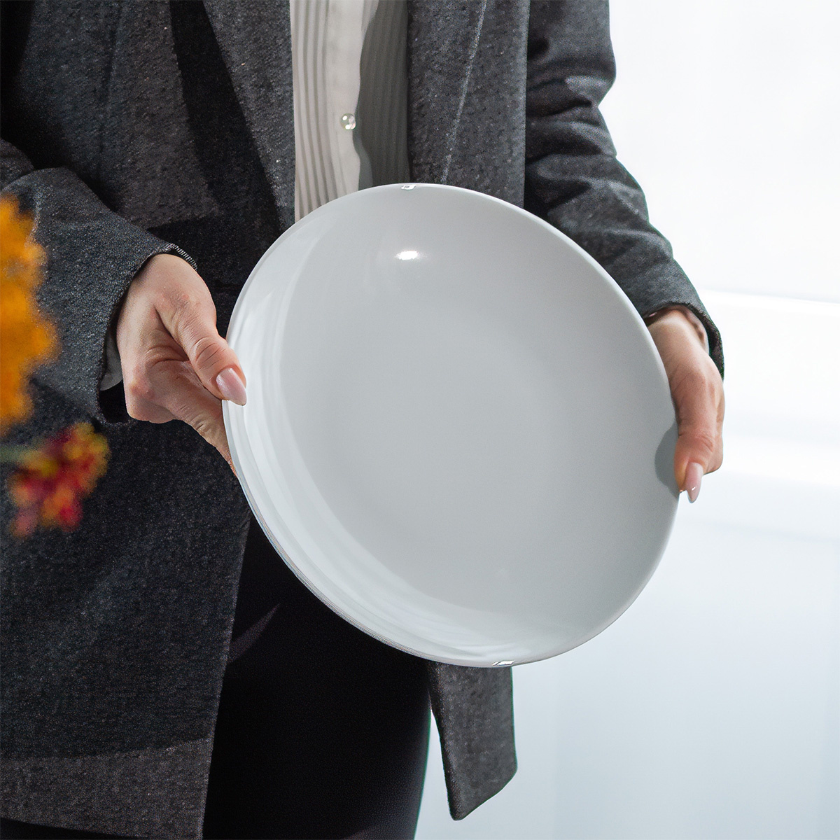 Flacher Teller 28 cm Chic Weiss | Lunasol