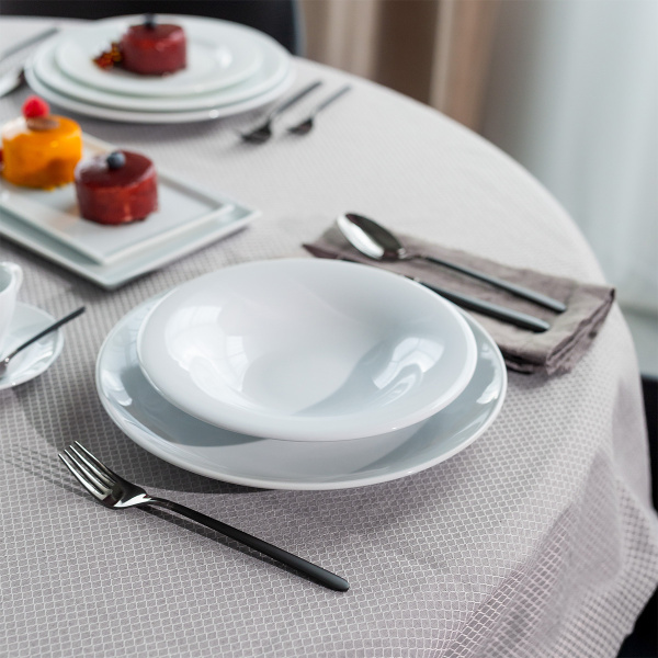 Flacher Teller 28 cm Chic Weiss | Lunasol