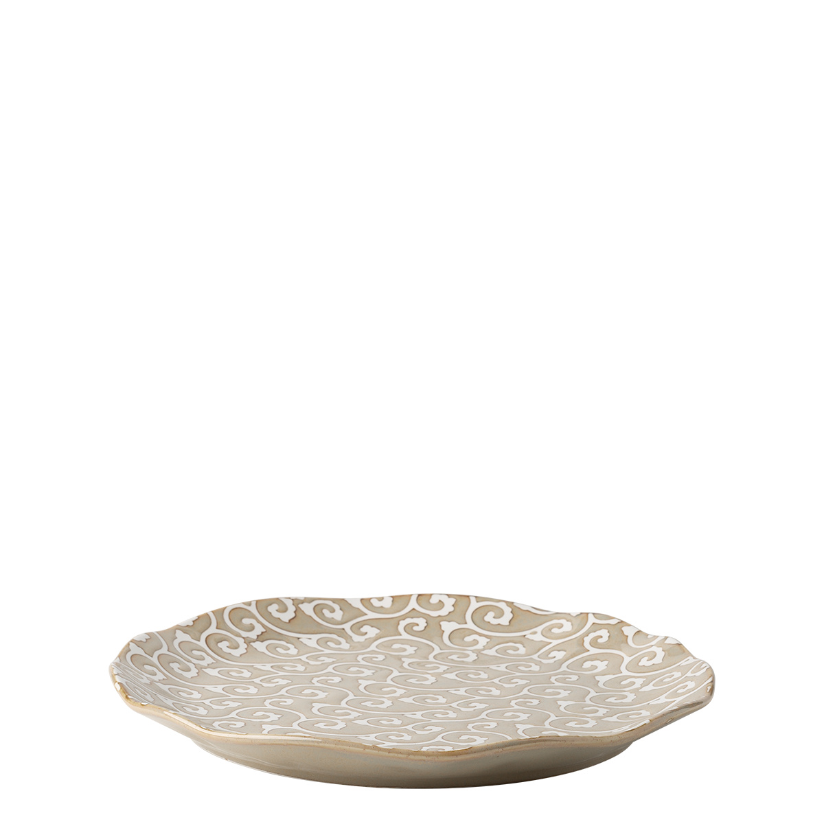 Flacher Teller Wavy 25 cm | Levante Pearl