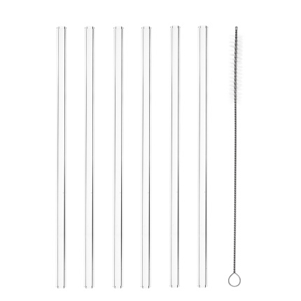 Set mit 6 geraden Trinkhalmen