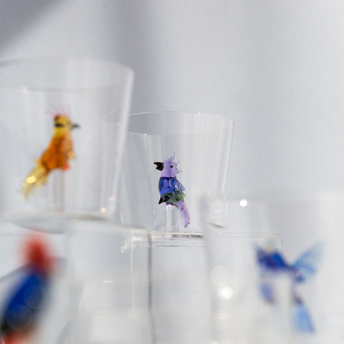 Glas mit blauem Kakadu | Ichendorf