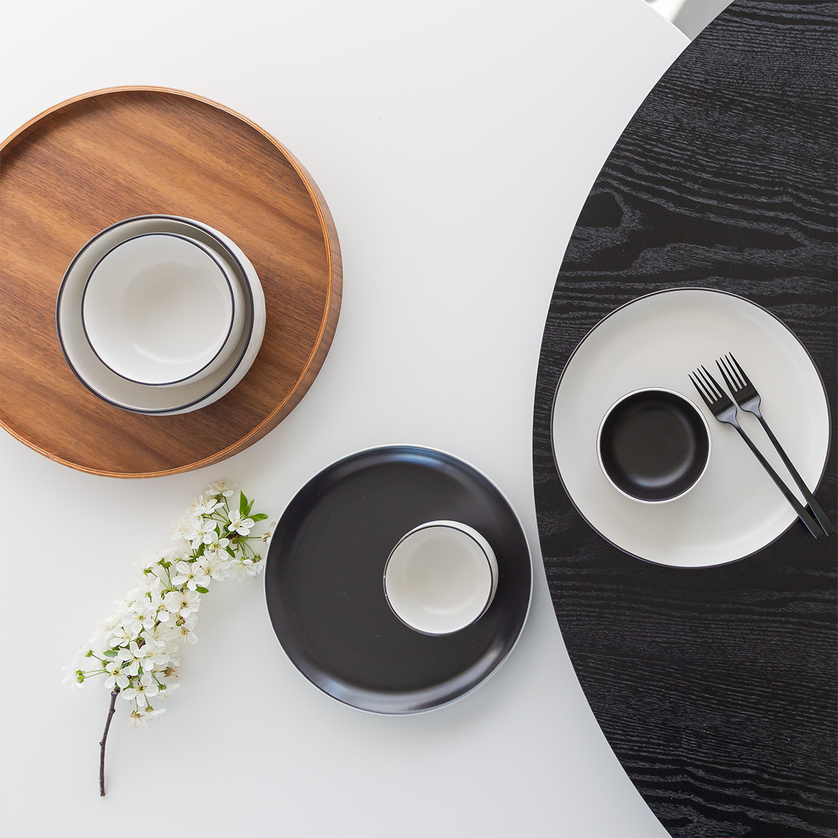 Schale 19,3 cm | Elements Yin & Yang white