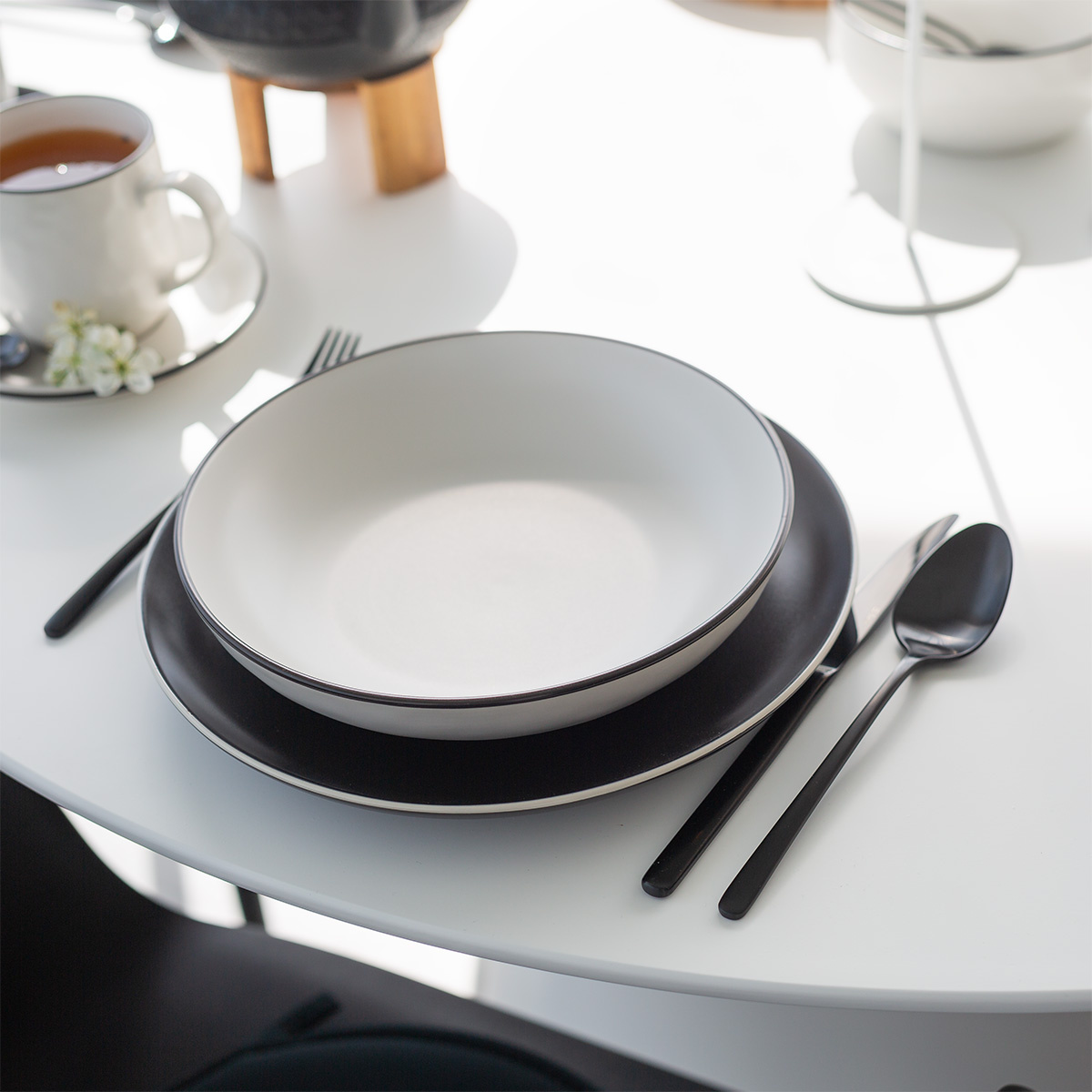 Tellerset 18-tlg. | Elements Yin & Yang white