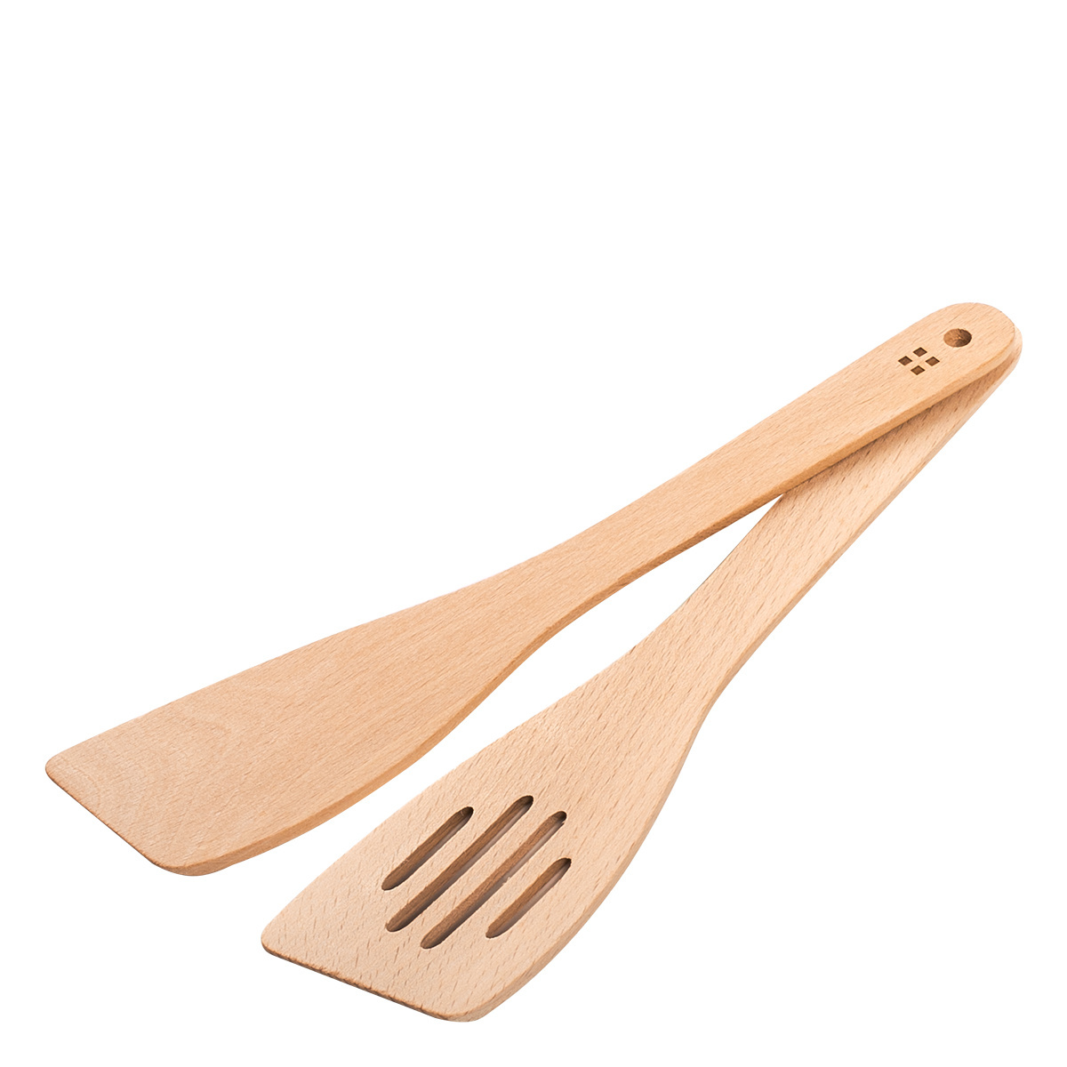 Kochlöffel mit Loch und gerader Kochlöffel 29 cm 2er-Set - Basic