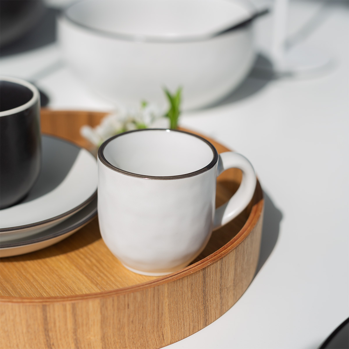 Kaffeeservice 12-tlg. | Elements Yin & Yang white