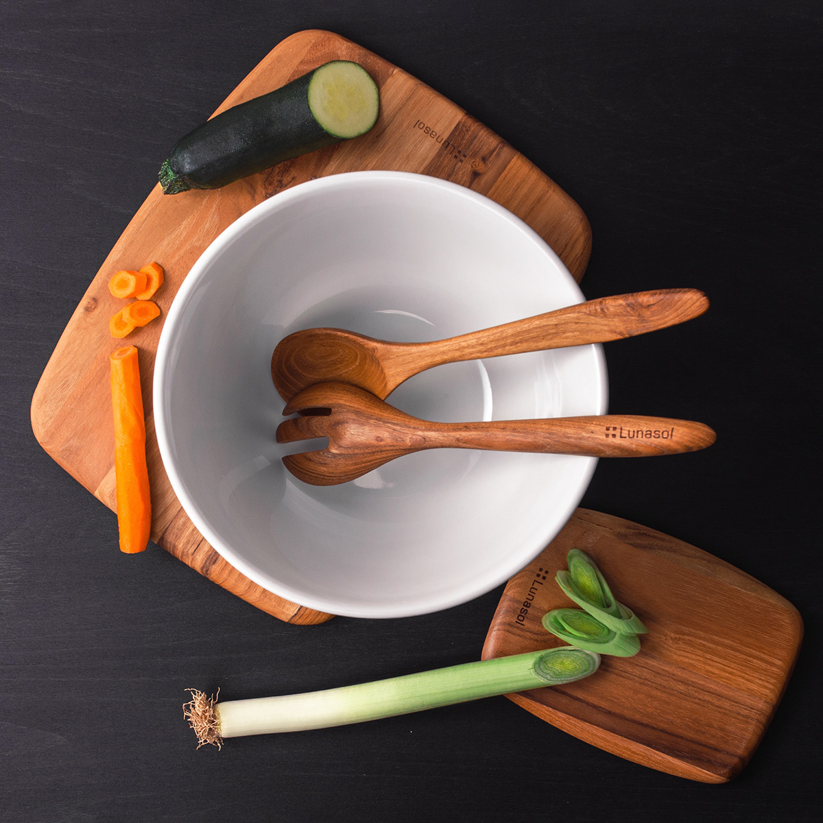 Salatlöffel Teak 30,5 x 6,8 x 1,9 cm - GAYA Wooden
