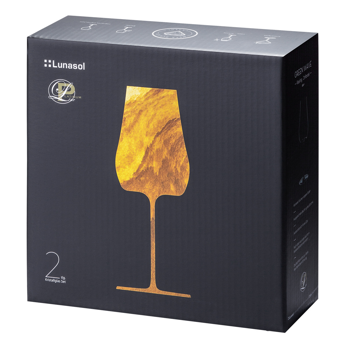 Universal-Glas 400 ml Set 2-tlg. Green Wave Glas Lunasol