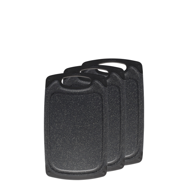 Schneidebrett schwarz antibakteriell Set 3-tlg. - Basic