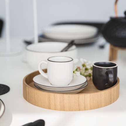 Tablett rund Ø 22 cm, H: 3.5 cm – Elements Wood Esche
