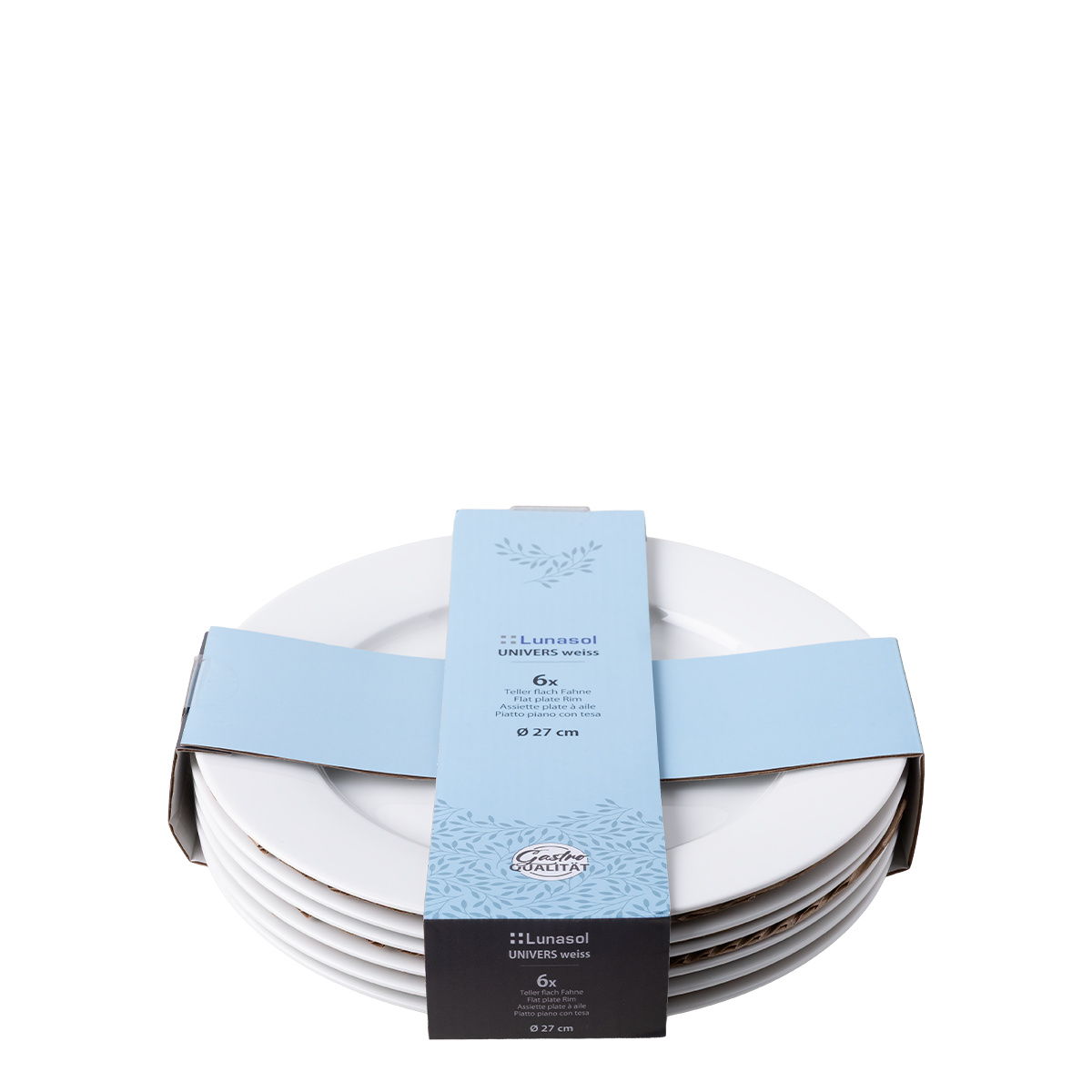 Teller flach 27 cm 6-tlg. — Univers weiss