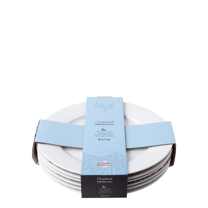 Teller flach 27 cm 6-tlg. — Univers weiss
