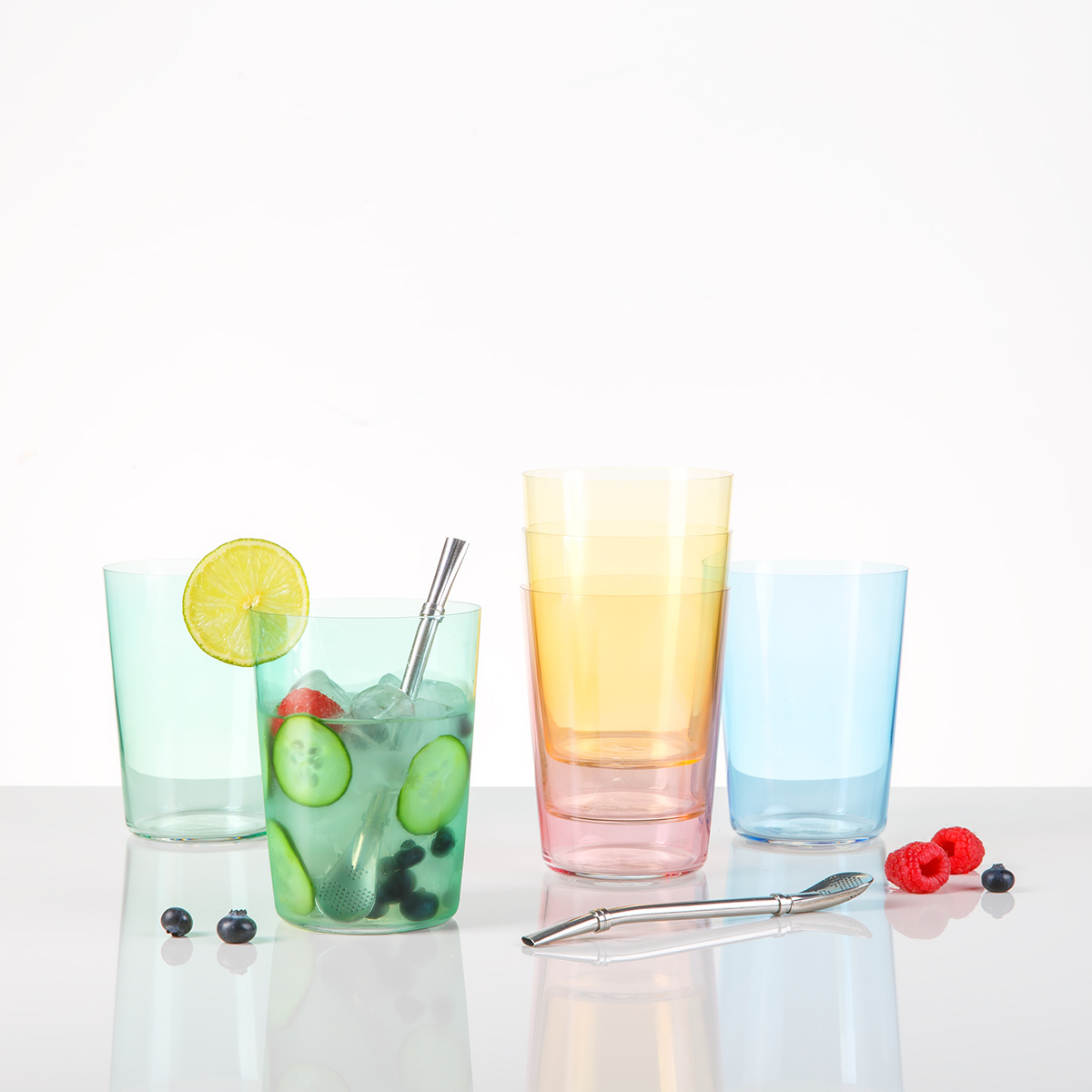 Longdrink 515 ml hellgrün - 21st Century Glas Lunasol Color