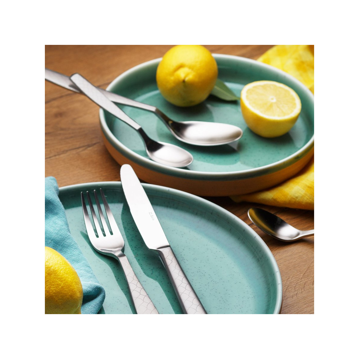 Teller flach Gaya RBG Vintage glänzendblau 25 cm