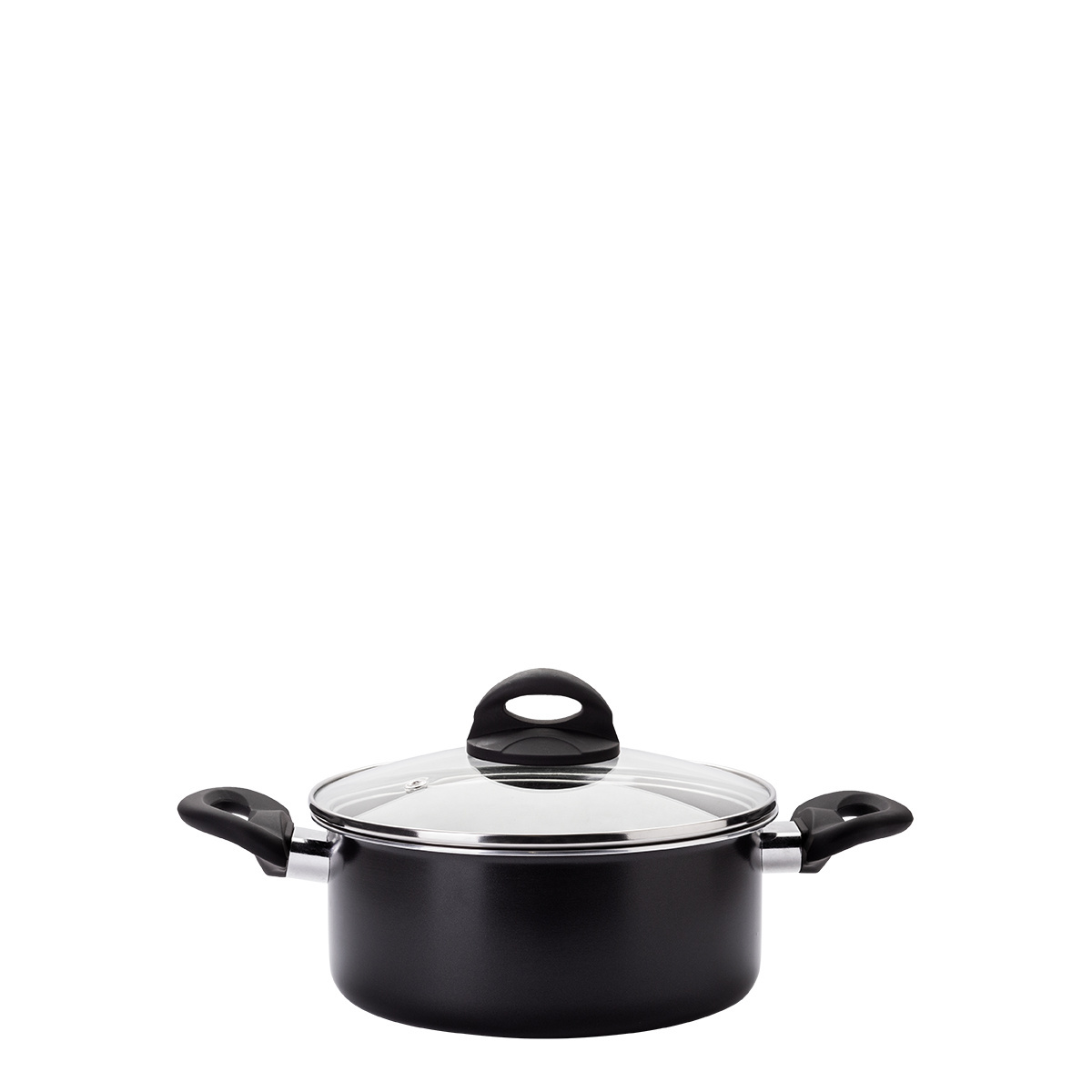 Kasserolle 20 cm mit Glasdeckel Venus Lunasol Induktion black