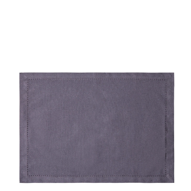 Stahlgraue Baumwoll-Tischsets 32 x 48 cm 2 Stk. – Basic Ambiente