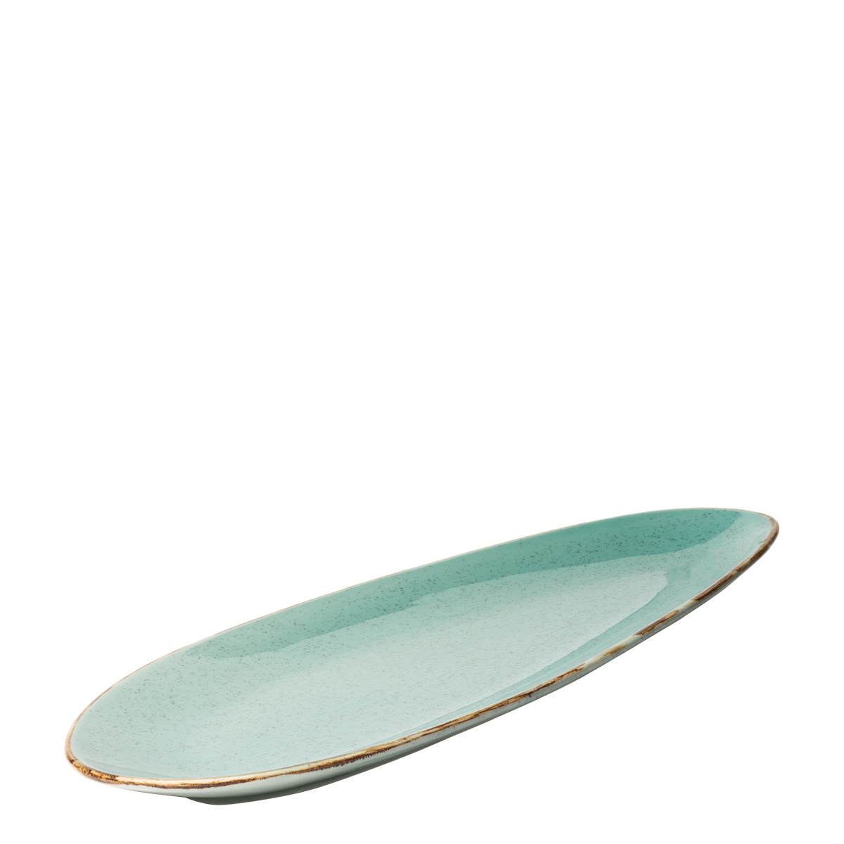 Servierplatte oval Sand türkis 41 cm – Gaya