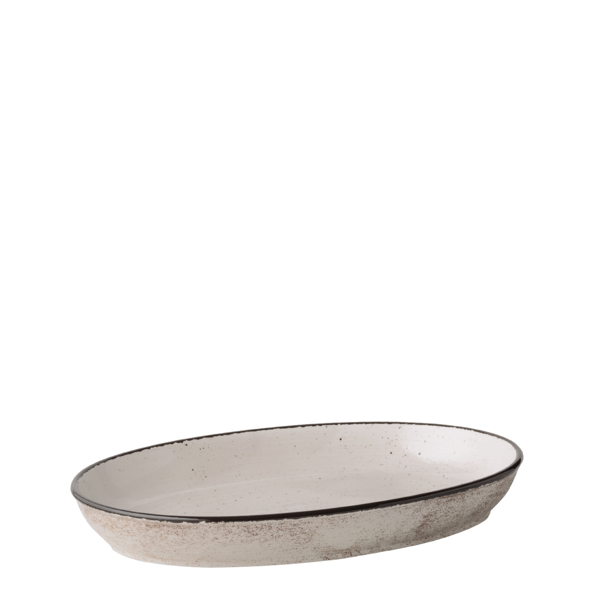 Auflaufform oval 32 x 23 x 4,5 cm - Elements hellgrau gesprenkelt