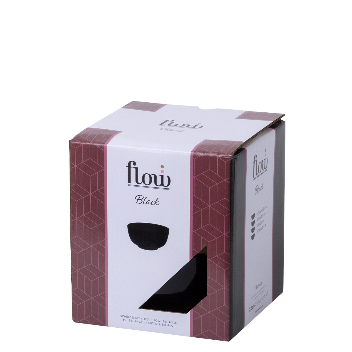Bowl-Set 14 cm 4-tlg. Schwarz - Flow