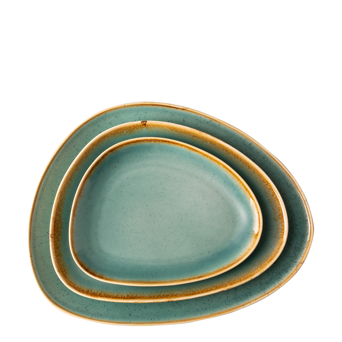 Teller Triangle Sand türkis 25,5 x 19,7 cm – Gaya