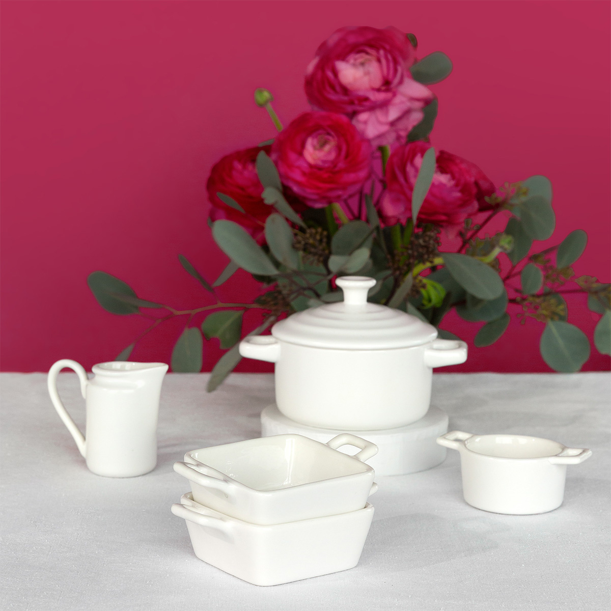 Kasserolle mit Deckel Flowl Atelier weiß ø 10,2 cm – Gaya