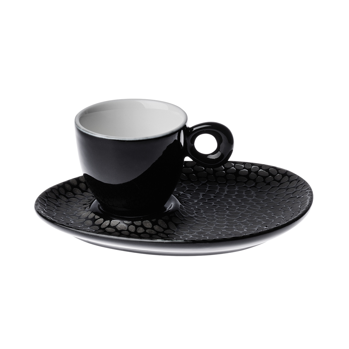 Mokka-Untertasse strukturiert schwarz-grau – Flow