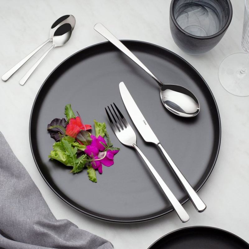 Speiseteller Coupe schwarz 25 cm – Flow