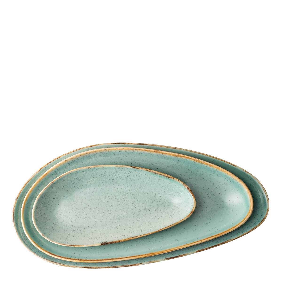 Servierplatte oval Sand türkis 41 cm – Gaya