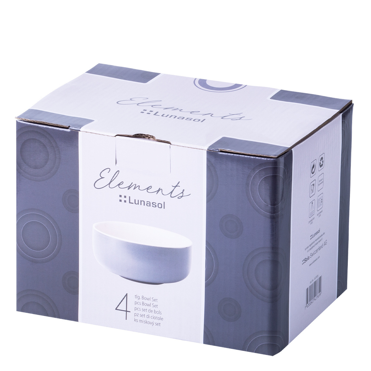 Keramikschalen-Set 4-tlg. – Elements East grey