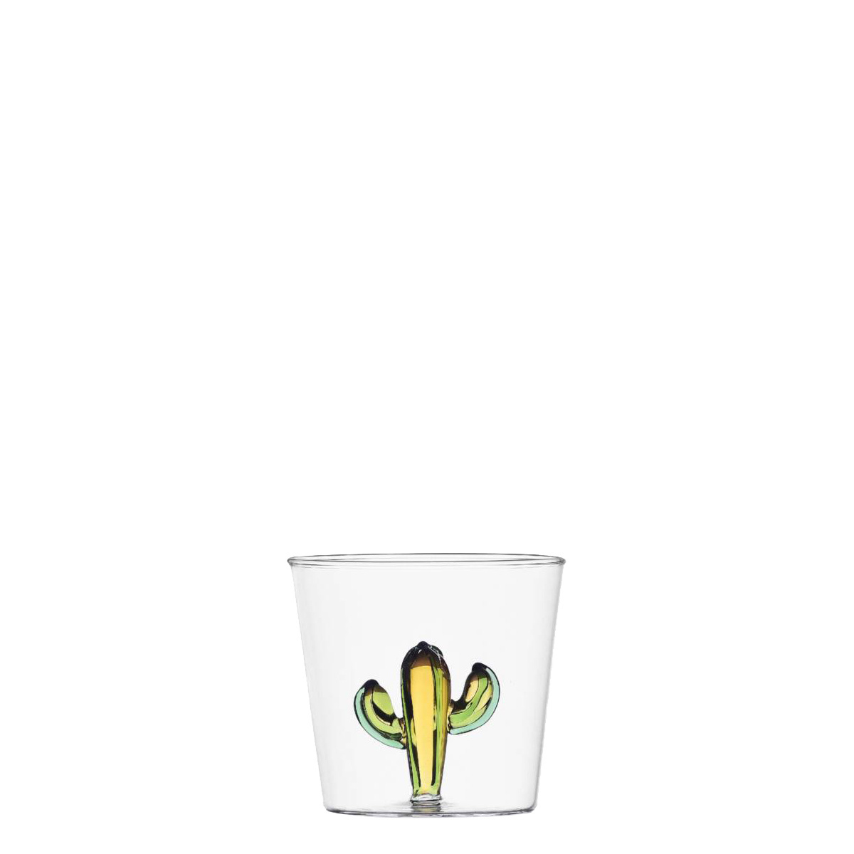 Glas mit grün-bernsteinfarbenem Kaktus 350 ml