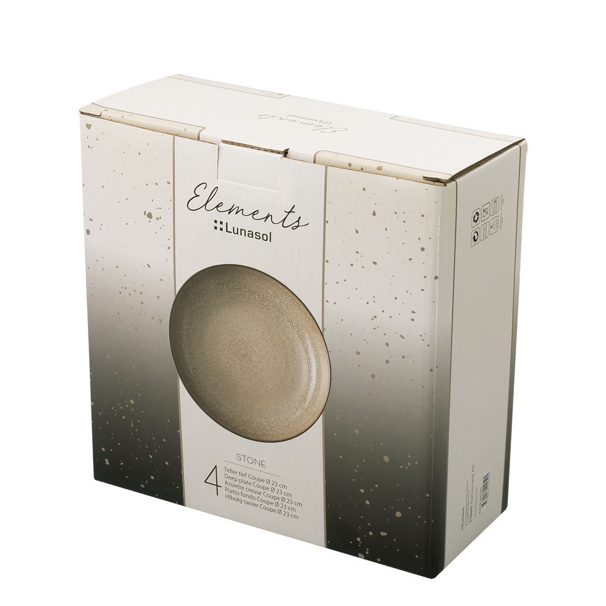 Tanier hlboký Coupe 23 cm set 4 ks – Elements Stone
