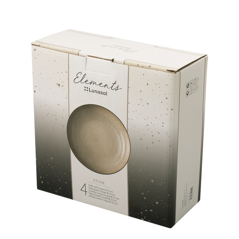 Tanier hlboký Coupe 23 cm set 4 ks – Elements Stone