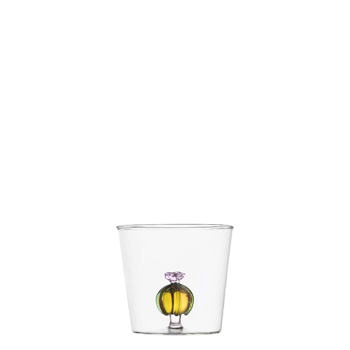 Glas mit Kaktus mit rosa Blüte 350 ml