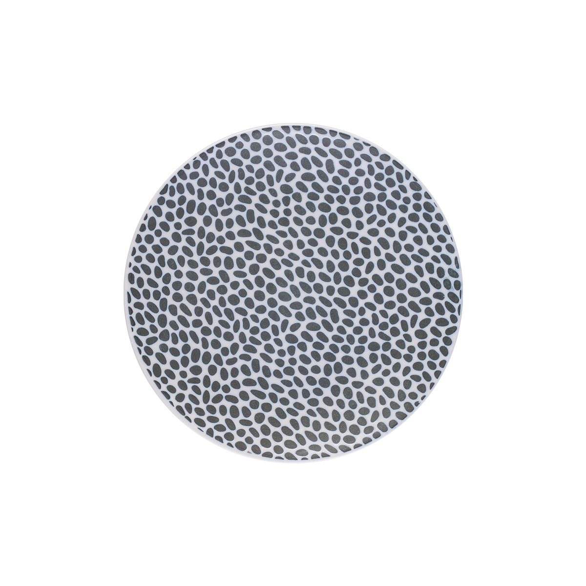 Teller flach Flow strukturiert weiss/dunkelgrün 15,7 cm