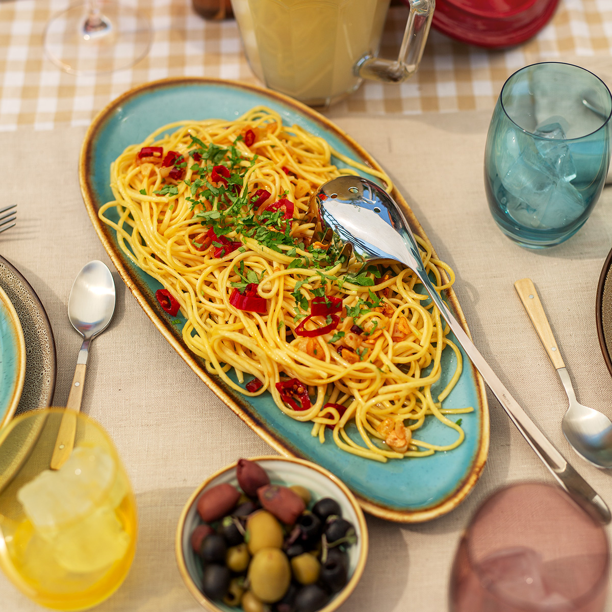 Spaghettilöffel – L-Line Stiel matt