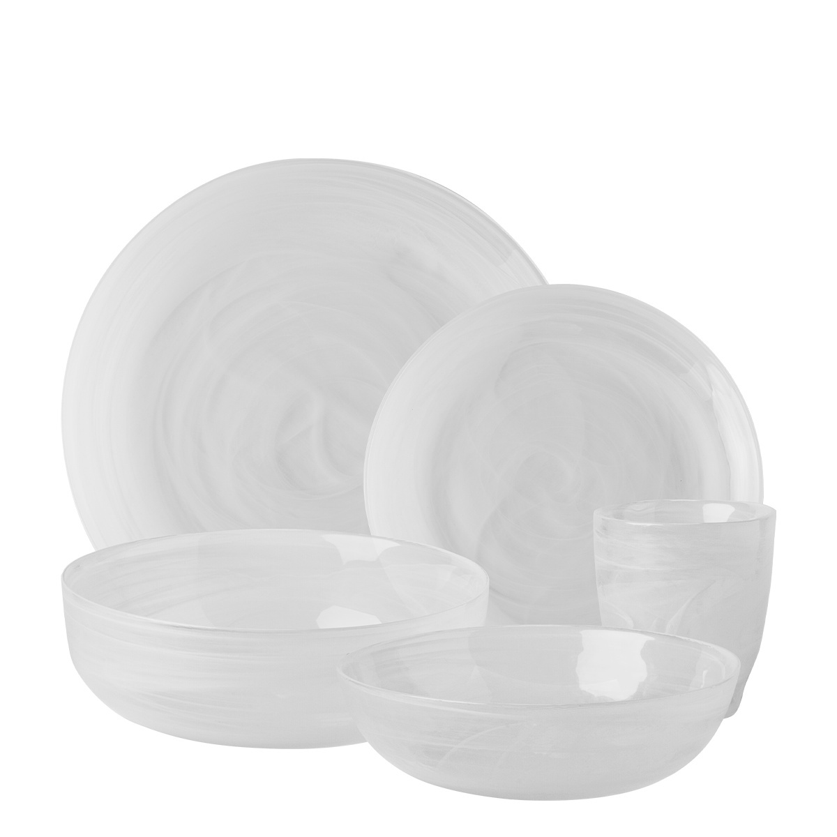 Glas-Set 25-tlg. Elements Glas weiss