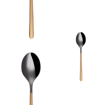 Mokkalöffel-Set 4-tlg. - Porto PVD dunkel Titan / gold sandgestrahlt